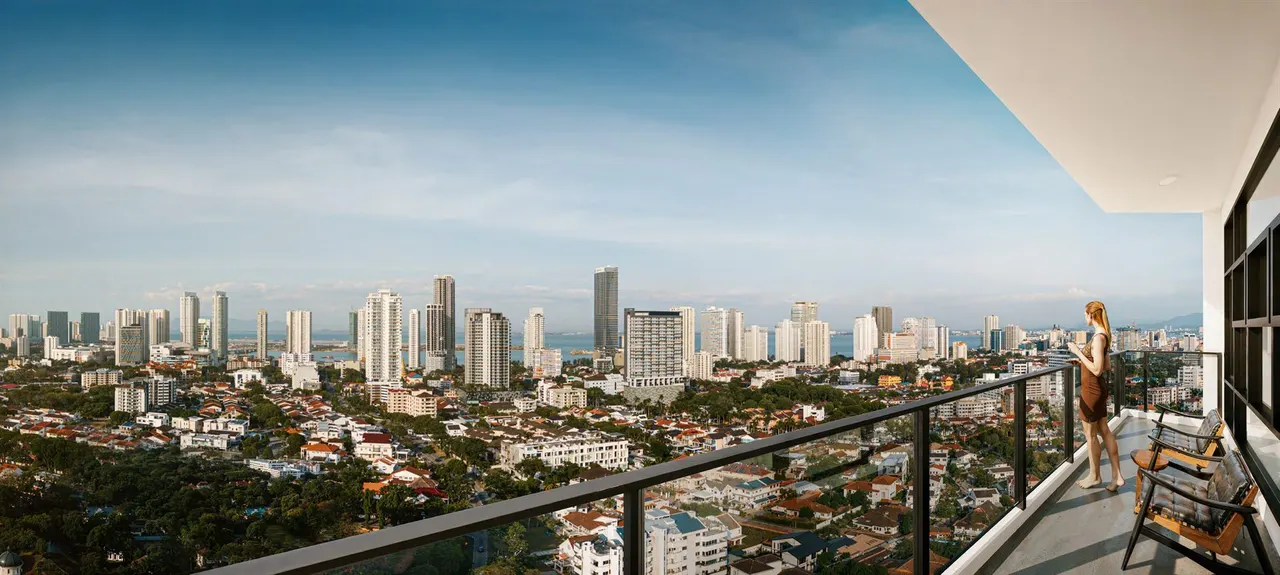 由阳台望出的海景与城景（效果图）